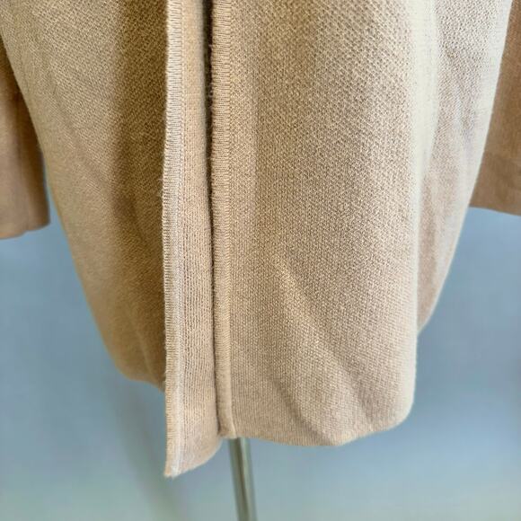 Anne Klein camel tan knit sweater jacket with faux fur collar Size medium - Picture 10 of 15